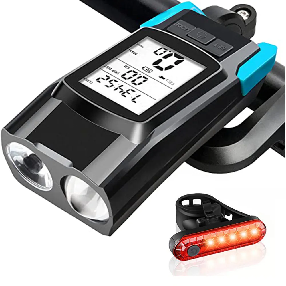 New Arrival Waterproof 4000mAh Double Horn Lamp Cycling Computer Gps Speed Meter Digital Wireless Bicycle Computer Odometer