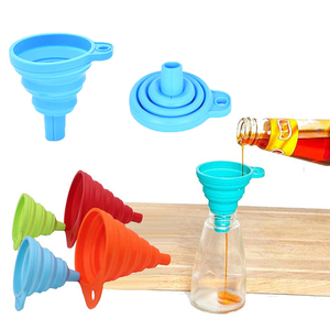 सिलिकॉन ढहने वाला फनल फोल्डेबल रसोई उपकरण फनल पानी के लिए तरल हस्तांतरण संकीर्ण और चौड़ा मुंह फंगरे फंगरे - Product Image 1