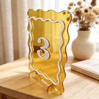Numéros de table en acrylique 3D stéréoscopiques écologiques modernes en gros pour aménagement de scène de mariage, panneaux numérotés élégants personnalisés