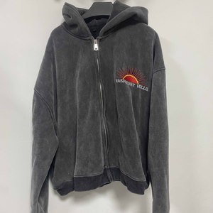 Custom Logo 100% Zip up Stone Wash <strong>Hoodies</strong> High Quality Zip up Joggers <strong>Gym</strong> Jacket Vintage Wash Bxoy Crop Men <strong>Hoodies</strong> - Product Image 2