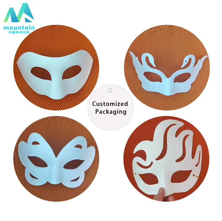 Super March Desain Baru Kustom Diy Masquerade Pakai Kertas Bagasse Dapat Terurai Kertas Masker Wajah Mainan