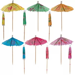 Meilleure vente pour <span class=keywords><strong>Amazon</strong></span> Parapluie hawaïen en bambou Pics à fruits Parapluies jetables pour décoration de cocktails et de gâteaux - Product Image 5