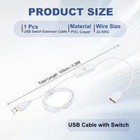 Câble d'extension USB Premium 2026 mâle-femelle blanc avec interrupteur marche/arrêt pour bandes LED – Idéal pour démarrer facilement les appareils numériques