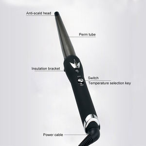 Rizador de pelo eléctrico de cerámica de un solo tubo, herramienta de peinado de pelo rizado cónico con pantalla LCD de temperatura, calentador PTC - Product Image 5