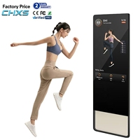 Espejo de Fitness Interactivo CH con Pantalla Táctil Capacitiva 4K, Control por Voz, Montable en Suelo/Pared, OLED de 21.5/32/43 Pulgadas para Ejercicio en Casa