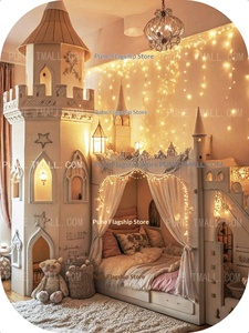 Letto a Castello Multifunzionale in Legno Massello Stile Villa Francese, Letto Principessa di Grandi Dimensioni per Ragazze, Larghezza Uniforme tra Parte Superiore e Inferiore - Product Image 5
