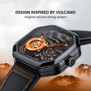 Reloj AGELOCER Original Volcano con Correa de Goma, Reloj Mecánico Automático de Esqueleto Luminoso Cuadrado para Hombre, Reloj Deportivo de Pulsera con Caja - Product Image 2