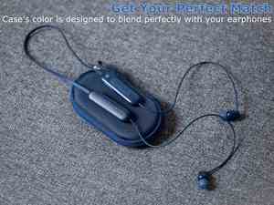 Étui rigide EVA bleu mini-portable pour écouteurs sans fil Beats Flex, Apple EarPods et écouteurs filaires Samsung Galaxy intégrés - Product Image 3