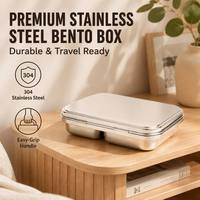 Boîte à bento Risheng mignonne à 3 compartiments, chauffable au micro-ondes, isolée, sans BPA, compatible lave-vaisselle, étanche, en acier inoxydable