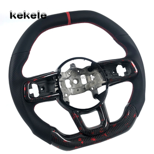 Volante de Cuero Rojo con Fibra de Carbono Forjada para Jeep Wrangler JL 2018-2025 Gladiator JT, Accesorios Interiores para Auto - Product Image 5