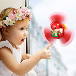 Mainan mandi anak-anak, 3 In <span class=keywords><strong>1</strong></span> bentuk hewan kartun cangkir hisap rotasi Fidget berputar kamar mandi mainan mandi anak-anak penghilang stres bayi - Product Image 2