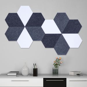 Modern Design Acoustic Panel Hexagon Felt <b>Cork</b> Board <b>Tiles</b> Self-Adhesive Bulletin Memo Pin Board Sticker Soundproof Function - Product Image 3