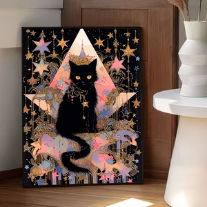 Kit <span class=keywords><strong>di</strong></span> Pittura Diamantata Creativa SONGWOO, Tema <span class=keywords><strong>Palazzo</strong></span> Celestiale Stellato con Gatto Nero - Product Image 2