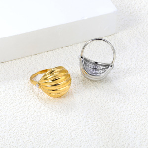 Fashion <b>Rings</b> Minimalist Luxury Spiral Design Geometric Shape Electroplated Gold Silver Women's Jewelry Size 6 7 8 Weight 4.9g - Product Image 2
