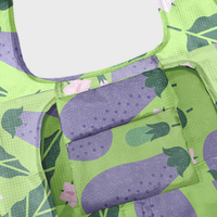 Aangepaste Fruitprint Opvouwbare Nylon Draagtassen Herbruikbare Waterdichte Boodschappentas Met Aangepast Logo