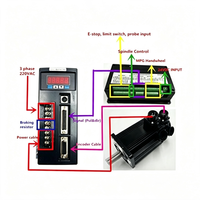 220V 7.7N.m 2000W 2500 tr/min 130ST-M07725 AC Servo Moteur Ensemble Contrôleur Industriel CNC Servo Kit Avec Servo Pilote AASD-30A
