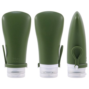 Portable 90/60ml Army Green Reusable Travel Product Silicone <b>Shampoo</b> Dispenser Leakproof Toiletries Bottle Container for Lotion - Product Image 1