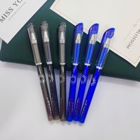 Vente directe d'usine - Stylos neutres effaçables en plastique, pointe de 0,35 mm, encre à base d'eau, lot en vrac - Noir et bleu