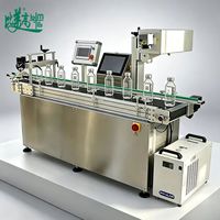 Machine de marquage automatique équipée d'un compteur à bande transporteuse, lasers de marquage prenant en charge le marquage de codes QR pour la ligne de production de bouteilles en verre