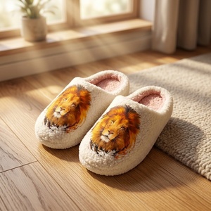 Winter Indoor Warm Closed Toe TPR Non-Slip Pink Christmas Santa Printed House <strong>Slippers</strong> for Women <strong>Xmas</strong> Holiday Gift Wholesale - Product Image 3