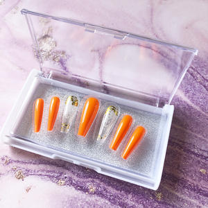 Boîte d'emballage avec logo personnalisé, <span class=keywords><strong>faux</strong></span> <span class=keywords><strong>ongles</strong></span>, <span class=keywords><strong>2021</strong></span> pièces, vente en gros, couverture complète, longue paillettes, à pression - Product Image 3