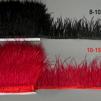 Garniture en dentelle teinte de haute qualité de 8 à 10 cm, rose pêche, rose racine de lotus, garniture en plumes d'autruche pour les arts et l'artisanat, décoration de vêtements