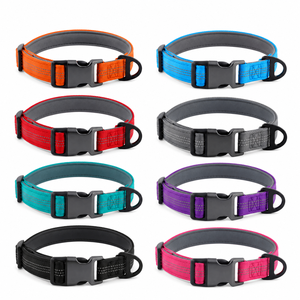 Collier pour chien en nylon réfléchissant avec anneau en alliage de zinc, rembourrage en néoprène doux, réglable, robuste, pour chiens de petite, moyenne et grande taille - Product Image 5