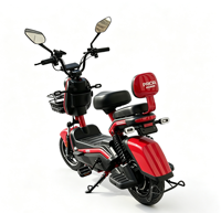 Vélo électrique urbain pour adultes, moteur 350W, batterie au plomb-acide 48V, frein à tambour, autonomie 40 km, avec panier de chargement avant