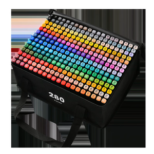 कलाकार ग्रेड 168 दोहरी टिप मार्कर सेट करें और पेशेवर ड्राइंग और डिय डिजाइन के लिए एक्रिलिक पेंट के साथ सेट - Product Image 1