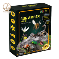 Suministro de fábrica Unisex educativo insecto ámbar arqueología conjunto juguete divertido y aprendizaje STEM plástico empaquetado en caja para niños