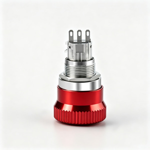 Botón pulsador metálico de parada de emergencia IP65 con bloqueo para protección del panel de control de secadora - Product Image 5