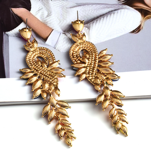 新款长经典彩色水晶耳环高品质复古吊坠金属饰品女性配件 - Product Image 5