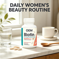 Biotine 10000mcg avec Folate Collagène Marin Cheveux Peau Ongles Femme 120