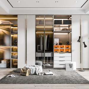 Profilés en aluminium de conception moderne personnalisés SANTOPOVA, profil de cadre de porte en verre pour placards de dressing - Product Image 5