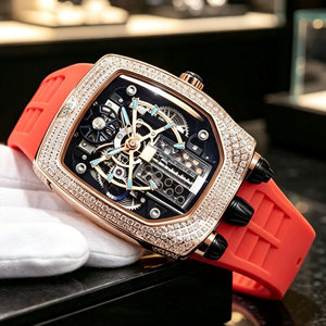 Reloj Deportivo para Hombre Estilo Hip Hop, Marca Jacbb, Astronomia, Caja de Acero Inoxidable, Cuerda Manual, Cristal Luminoso, Reserva de Energía - Product Image 3