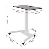 QB2 blanc pneumatique Design ergonomique une jambe hauteur réglable discours bureau pédale contrôle ressort à gaz Portable ordinateur portable bureau