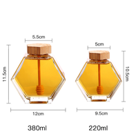 Online heißer Verkauf Handgemachtes Glas Bienenstock Honig glas Kammform Vorrats glas Honig topf Spender für den Honig mit Schöpf löffel und Deckel