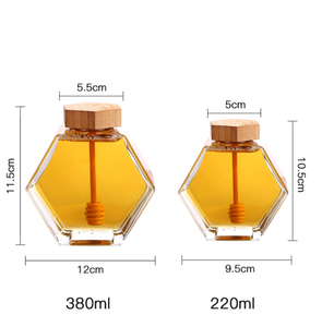 Penjualan Laris Online Wadah Madu Sarang Lebah Kaca Buatan Tangan Bentuk Toples Penyimpanan Madu Pot Dispenser untuk Madu dengan Gayung dan Tutup - Product Image 5