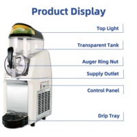Machine à slush et smoothies professionnelle en acier inoxydable, haute productivité, 10L, 2 réservoirs