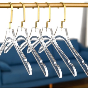 Fábrica de Perchas de Acrílico Transparente Pulido con Gancho Dorado para Exhibición en el Hogar, Solo para Uso Doméstico, por Justincase - Product Image 1