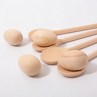 Jouet Montessori personnalisé sculpté gravure en bois kit de course d'oeufs fait à la main en bois artisanat cuillère tenant objet marche matériel d'exercice