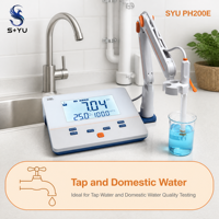 SYU PH200E pH Meter dengan ATC dan MTC Auto Temp Compensation, Penyimpanan 50 Data, Digital Lab pH Tester, Pengukur Kualitas Air Keran