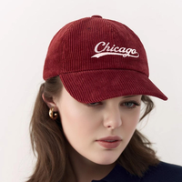 Gorras de Béisbol Deportivas Personalizadas al por Mayor, 5 Paneles, para Hombre y Mujer, de Pana, con Visera Curva, Transpirables, Impermeables, Ajustables, con su Logotipo en 3D
