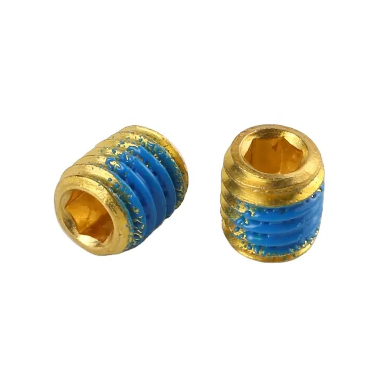 M2-M10 DIN916 brass cup point grub screws allen anti loosening nylon adhesive hex socket set screw