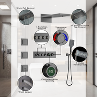 Système de douche mural moderne en laiton avec robinet thermostatique encastré
