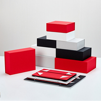 Boîte pliable rigide en carton rouge, blanc, noir, gris, personnalisée, pour emballage de gâteaux, de maquillage ou de cadeaux, finition mate ou brillante, vente en gros