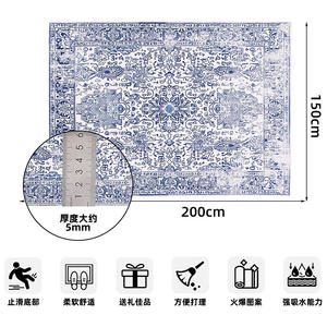 Alfombra de estilo étnico para sala de estar, rectangular, antideslizante, lavable a máquina, con diseño bohemio, para decoración del hogar. - Product Image 4