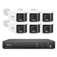 ANNKE 6MP 180 Degree Dual Lens Panoramic Bullet AI PoE Kit Cameras Two Way Audio Smart Full Color Network Security Camera