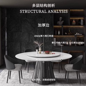 Mesa de comedor redonda con tapa giratoria para sala de estar, diseño minimalista moderno, uso para adultos y personas mayores - Product Image 4
