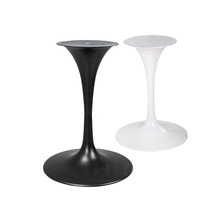 Base de table moderne en métal blanc et noir, style trompette/tulipe, en aluminium et acier, pour tables de salle à manger et mobilier d'extérieur, pieds de table en marbre